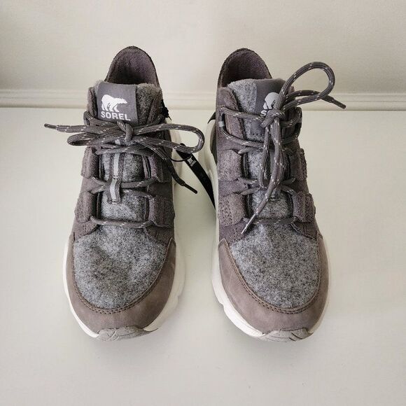 SOREL Waterproof Suede Sneaker | Size 6 | Leather Insulated Gray White NWT - Picture 2 of 6